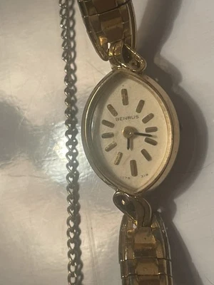 Reloj Benrus Vintage Mujer Oro 14kt Banda (Roto) Foto 1 de 4