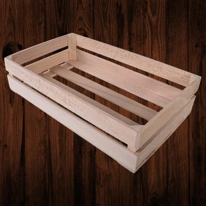 Wooden Shallow Small Crate 22x13x5.5 cm Gift Hamper Display Shelf Storage Box - Picture 1 of 12