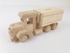 Sparbüchse LKW in Retro-Stil, Holzauto, Lastwagen, Holzspielzeug 25 x 8 x 10 cm