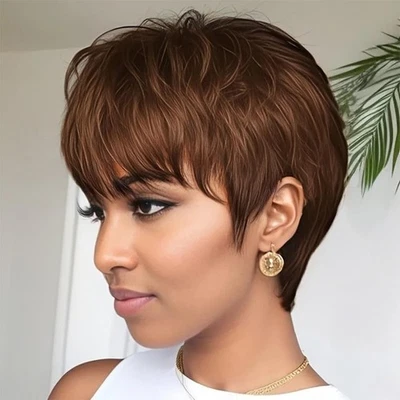 Short Pixie Cut Wigs Human Hair Short Pixie Wigs For Black Women Glueless Wig... - Image 1 of 4