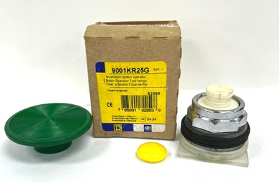 SQUARE D 9001KR25G PUSH BUTTON GREEN OPERATOR SPRING RETURN - Image 1 of 4