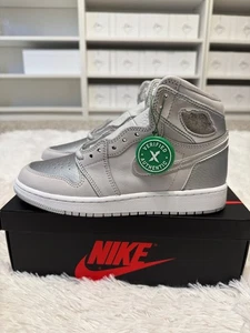 Nike Air Jordan 1 Retro High OG GS “Tokyo” Metallic Silver 575441 029 Size 5Y - Picture 1 of 5
