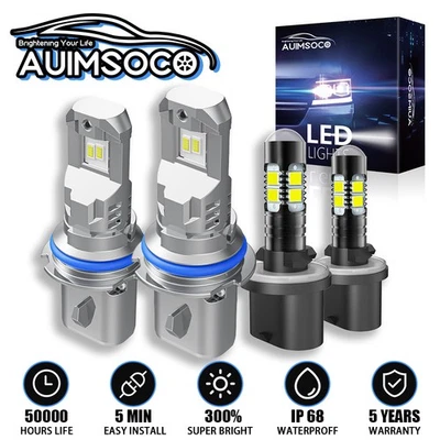 For Ford E-350 Econoline Club Wagon 1994-2001 2002 4x LED Headlight + Fog Light - Image 1 of 4