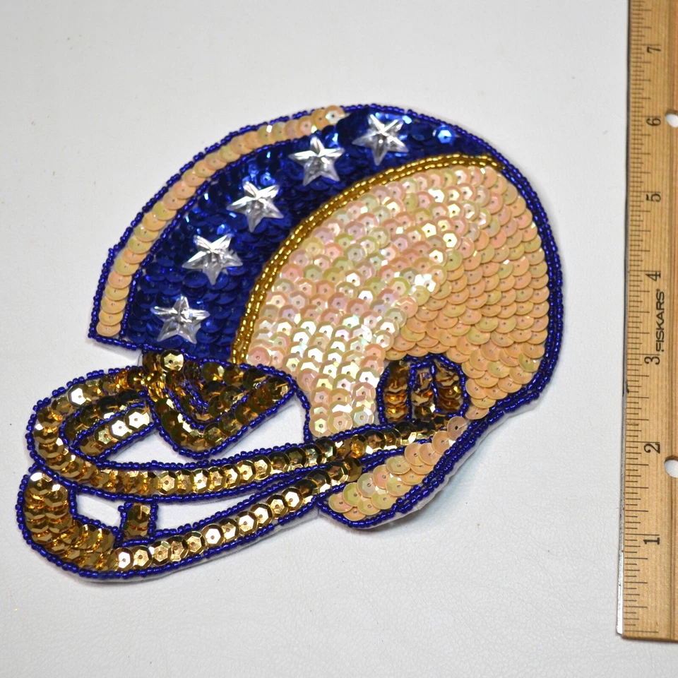 Parche de apliques de lentejuelas de 6" para coser casco de fútbol americano vintage Foto 1 de 1