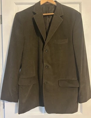 Tasso Elba Mens Olive Green Corduroy Blazer Sport Coat Size Large Classic Preppy - Image 1 of 4