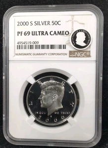 2000-S Silver Kennedy Half Dollar NGC PF 69 Ultra Cameo 4955 - Picture 1 of 2