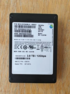 Samsung PM1633a 3.8TB 12GBPs 2.5" SAS SSD MZ-ILS3T8B X357A 512 Byte Netapp - Picture 1 of 5