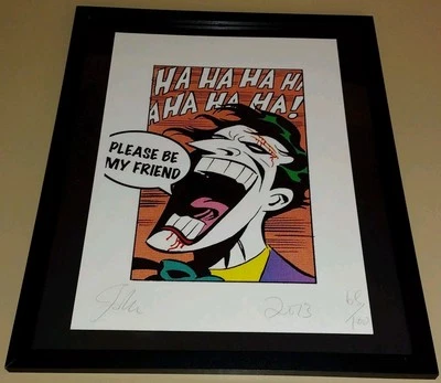 DEATH NYC studios ltd ed LG John Love signed framed art print 45x32cm The Joker - Image 1 of 2