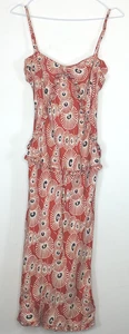 Karen Millen UK 10 Silk Rust Orange Ruffle Midi Babydoll Cami Strappy Dress - Picture 1 of 7