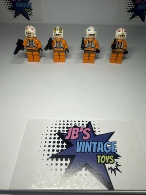 LEGO Star Wars Minifigura Lote De 4 X-Wing Pilot Genuino Foto 1 de 3