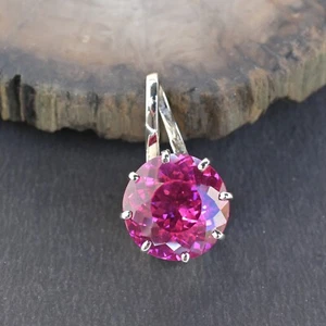Certified 38 CT Natural Pink Sapphire Pendant – Loose Gemstone in 925 Silver - Picture 1 of 7