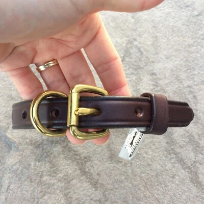BOXWOOD & MUM Leather Dog Collar, High Quality Bridle Leather, Brown or Black, Amish Handmade