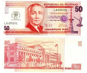2013 Philippines Banknote P216 50 Piso UNC Trinity University - Picture 1 of 1