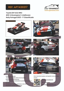 CJTAVARES DECAL - ADITIV TOYOTA YARIS WRC ROVANPERA RALLY PORTUGAL 2023 1/43 - Picture 1 of 2