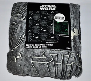 Disney Star Wars Logo Glow in the Dark 50x60 Throw Blanket New - Picture 1 of 2