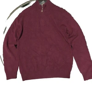 Club Room Men's Cabernet Cashmere 1/4 Zip Pullover Sweater BRAND NEW SMALL - Picture 1 of 1