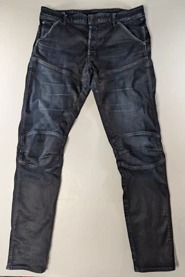 Pantalones de mezclilla G Star Raw 5620 3D ajustados para hombre 36x36 azul desgastado ropa de calle urbana Foto 1 de 4