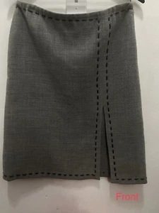 VINTAGE MOSCHINO CHEAP&CHIC GORGEOUS GRAY WOOL PENCIL SKIRT - SIZE US 10  - Picture 1 of 15