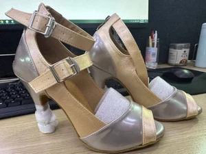 Mujeres Zapatos de Baile Latino Satinado Interior Niñas Damas Salón Tango Zapatos Tacón Alto - Imagen 1 de 3
