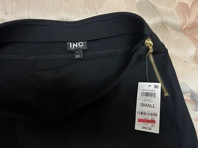 INTERNATIONAL CONCEPT I.N.C. BLACK KNEE LENGTH SKIRT STRETCH SMALL INC SIDE ZIP - Изображение 1 из 2