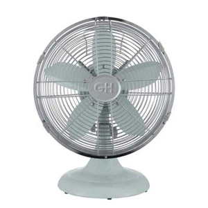 Retro 12 in. All-Metal Desk Fan White, 3 Speeds, Wide Oscillation, Carry Handle - Picture 1 of 7