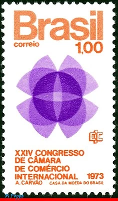 1283 BRASIL 1973 24º CONGRESO DE LA CÁMARA DE COMERCIO, MI# 1366 C-780, MNH Foto 1 de 2
