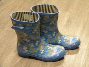 Stivali da pioggia Joules Molly Welly Bluditsy da donna in gomma taglia 11 usati - Foto 1 di 7