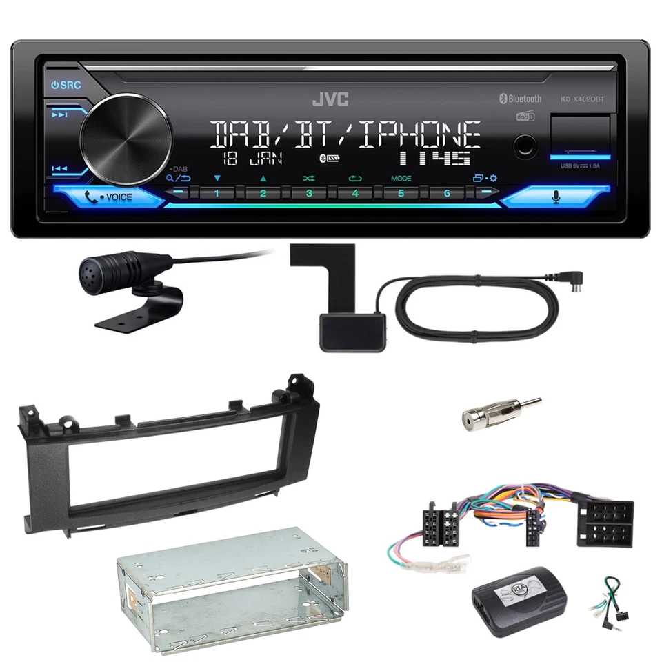 JVC KD-X482DBT Bluetooth DAB Einbauset für Mercedes A B Klasse W169 W245 - Bild 1 von 1