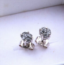 1.50Tcw Gray Raw Diamond Stud, 14kt White Gold Rough Diamond Earrings Prong set