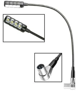 Ultrahelle LED XLR 3 pol Schwanenhalslampe DJ Flexilight Minilight Winkelstecker - Picture 1 of 8