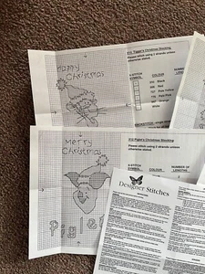 X11 X12 X13 X14 Four Winnie Pooh & Friends cross stitch PATTERNS Christmas - Picture 1 of 11