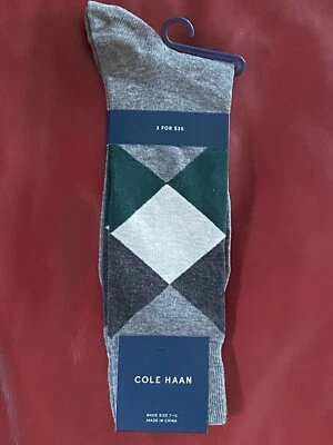 Calcetines de vestir Cole Haan Argyle $12,50 | 1 par | brezo gris | calcetín zapato 7-12 10-13 Foto 1 de 4