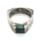 DESIGNER Ring aus 925er Sterling Silber Türkis o. Amazonit Mid-Century RG52