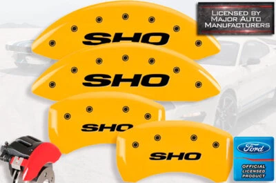 2013-2018 Ford Taurus «SHO» передние + задние желтые крышки тормозных суппортов MGP 4p - Изображение 1 из 4