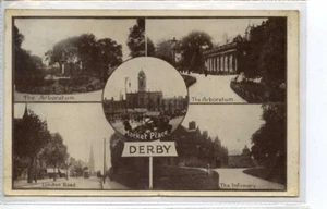 (Gc3527) RPPC, Multi View of Derby 1917 VG - Picture 1 of 2