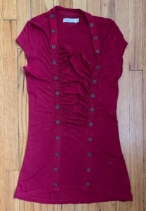 Anthropologie Pilcro and The Letterpress Ruched Top Shirt Size M Medium - Picture 1 of 6