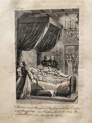 Kupferstich 1789 Maries von Burgund Maximilian von Österreich 1477 Illustration - Bild 1 von 4