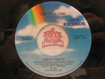 Conway Twitty – Tight Fittin' Jeans / I Made You A Woman, 45 RPM EX (LF) - Image 1 of 2