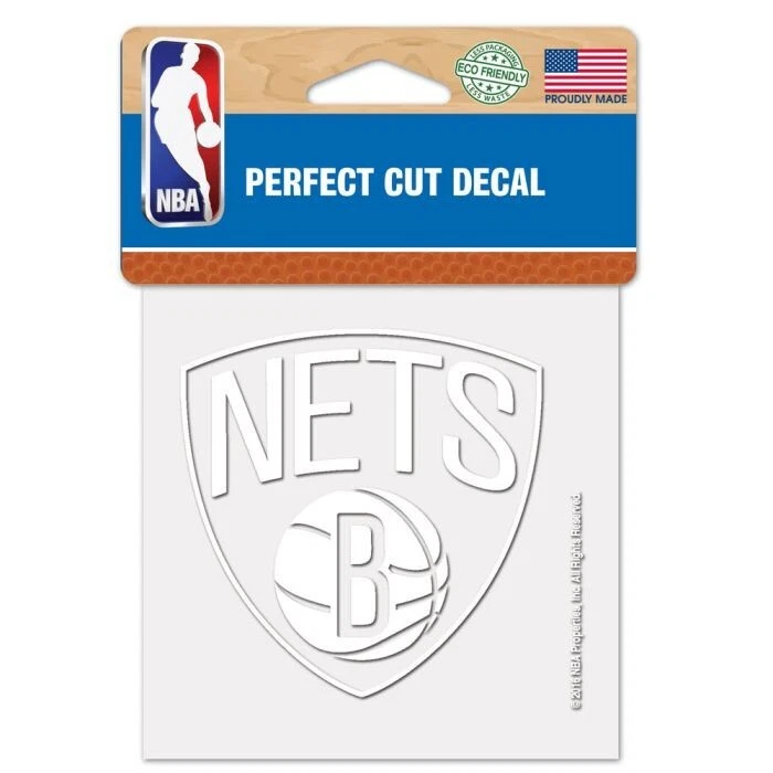 CALCOMANÍA BROOKLYN NETS BLANCA CORTE PERFECTO 4"X4" PARA WINDOWS LICENCIA NBA Foto 1 de 1