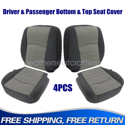 For 2009-2012 Dodge Ram 1500 2500 3500 Driver & Passenger Cloth Seat Cover Gray Foto 1 de 4