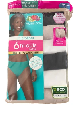 Braguita Fruit of the Loom Microfibra 6 Hi-Cuts talla 10 (3X) Foto 1 de 3