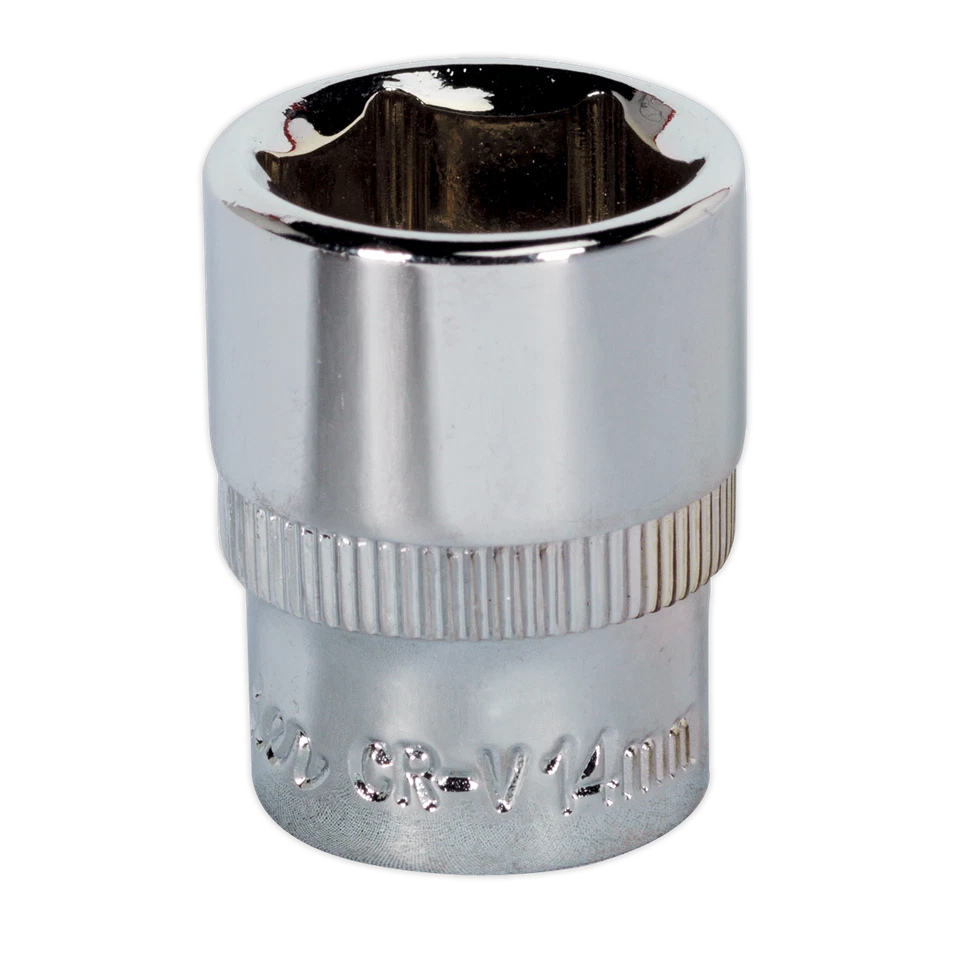 Sealey WallDrive Socket 14mm 1/4"Sq Drive Fully Polished - SP1414 - Image 1 of 1