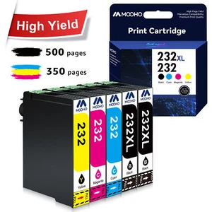 5PK 232XL BK Color Ink Cartridge replacement for Epson WorkForce XP-4205 WF-2930 - Picture 1 of 6