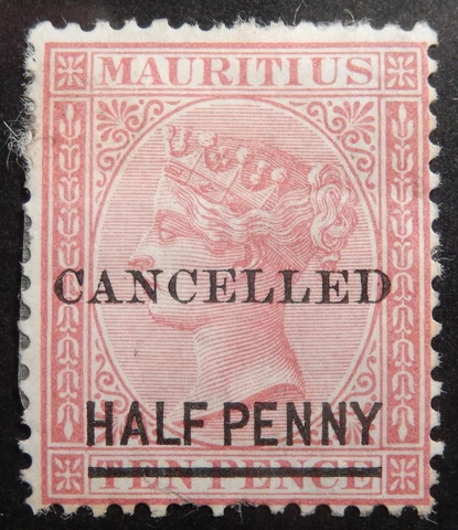 Mauritius Scott # 47, CANCELLED Overprint Cover