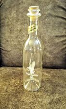 Lamp Work Art Glass Clear Frosted Windsurfer Figure In French Bottle
