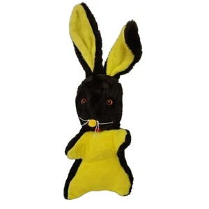 Vintage Easter Bunny Rabbit Plush Chocolate Brown Orange Spangled Eyes 23" Large - Picture 1 of 12