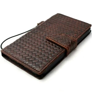 Echt Leder Hülle für iPhone 14 13 12 11 Pro Max Wallet Book X SE XR Verziert - Bild 1 von 9