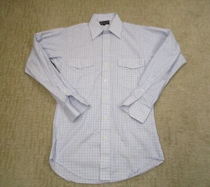 Schaefer Shirt Men Small White Blue Check Western Long Sleeve Cowboy Rodeo - Bild 1 von 8