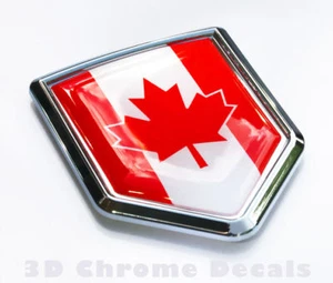 Canada Flag Canadian Emblem Chrome Car Decal Sticker 3D Badge Hood Bumper - Imagen 1 de 7