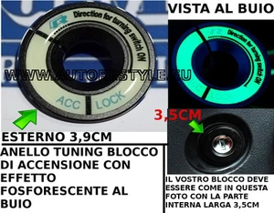 SCHWARZER RING TUNING ZÜNDSCHLOSS BLOCK LEUCHTEFFEKT VW GOLF POLO PASSAT - Picture 1 of 1